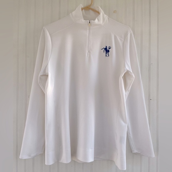 Nike Women's Golf White Dri-fit Dry UV 1/2-Zip Cover-Up Indianapolis Colts Large - Picture 1 of 9